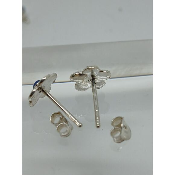 Vintage Estate Jewelry NOS .925 Sterling Silver Light Blue Crystal New Earrings - Picture 8 of 9